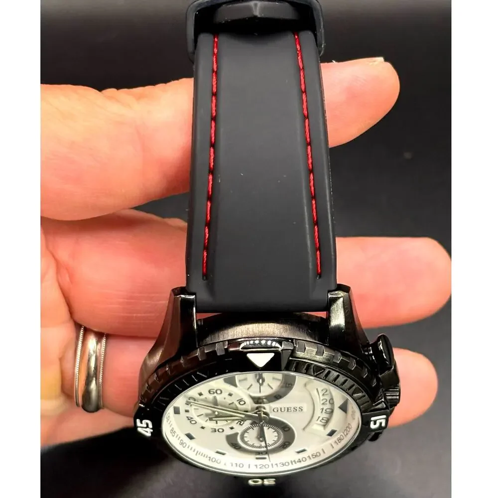 Guess Chronograph U15067G1 Men’s Black White Watch 45mm